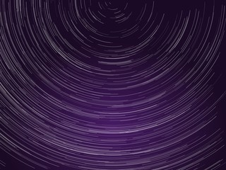 Wall Mural - Startrails around Polaris star. Aurora on night sky. Vector illustration.