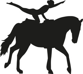 Poster - Vaulting woman on a horse Voltigieren