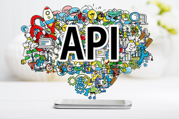 api concept with smartphone