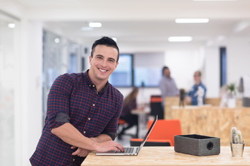 startup business, young  man portrait at modern office