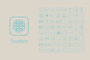 Canvas Print - Set of tourism simple icons