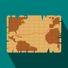 Vintage map flat icon