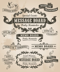 vintage retro hand drawn banner set - vector illustration