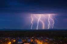 Lightning Storm At Night