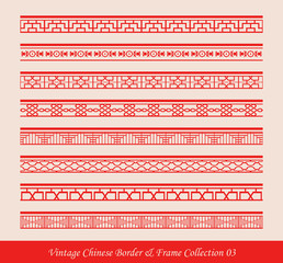 Wall Mural - Vintage Chinese Border Frame Vector Collection 03