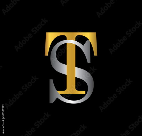 Ts Initial Letter With Gold And Silver Buy This Stock Vector And
