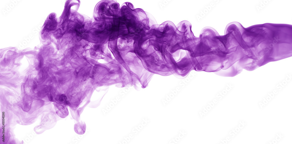 purple steam on the white background - obrazy, fototapety, plakaty 