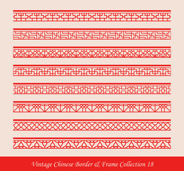 Wall Mural - Vintage Chinese Border Frame Vector Collection 18