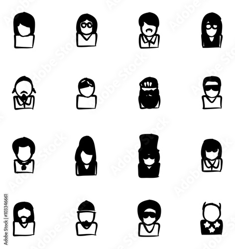 Fotografía Avatar Icons Famous Musicians Set 2 Fill