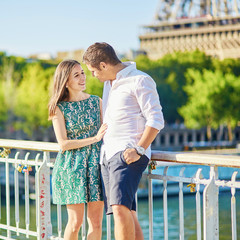 Wall Mural - Young romantic couple in Paris