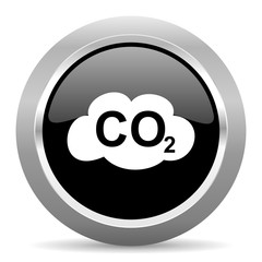 Poster - carbon dioxide black metallic chrome web circle glossy icon