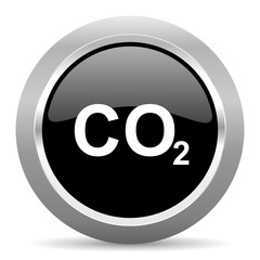 Poster - carbon dioxide black metallic chrome web circle glossy icon