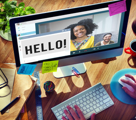 Wall Mural - hi hello language message greeting concept