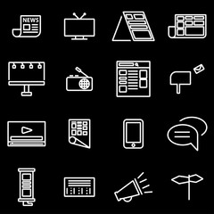 Wall Mural - vector line advertisement icon set