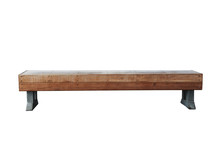 Old Vintage Wood Bench Against White Background