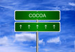 Cocoa price diet investment trading arrow going up rising strong industry bull market concept.