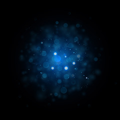 Wall Mural - blue glitter particles background effect. sparkling vector