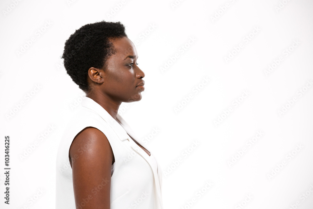 Profile Of Beautiful Serious African American Woman With