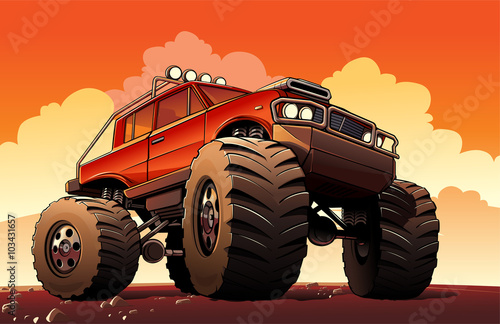 Dekoracja na wymiar  monster-truck-samochod-sportowy-big-monster-truck-samochod-sportowy