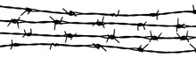 Barbed Wire Seamless Background. Vector Fence Illustration