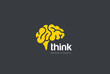 Brain Logo silhouette vector Brainstorm think