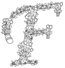 Wall Mural - Decorative zentangle letter