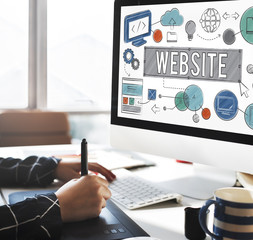 Wall Mural - website homepage global communication technology concept