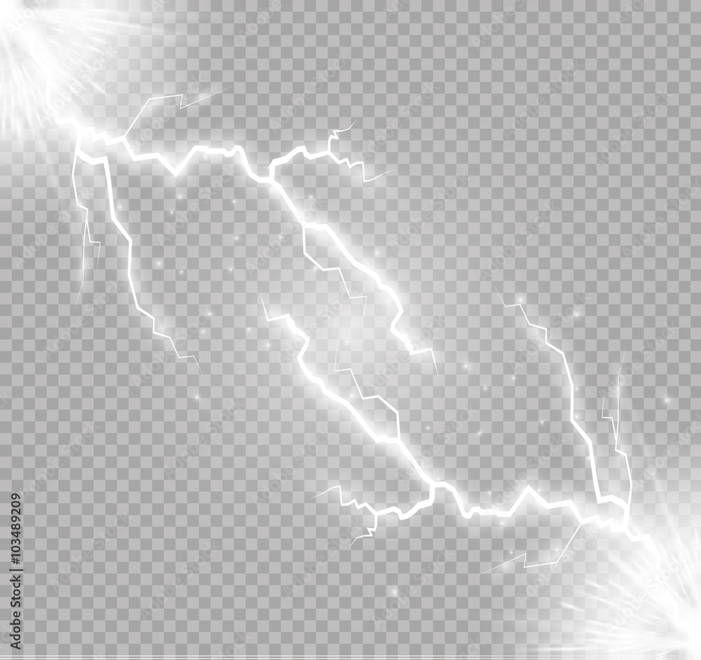 Vector Sparks.vector electrical and  star.on a transparent background - obrazy, fototapety, plakaty 
