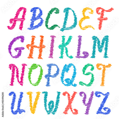 Sketched alphabet set. Capital letters. vector – kaufen Sie diese