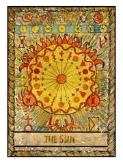 Poster - The old tarot card. The Sun