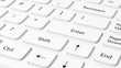 White computer keyboard closeup