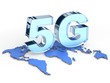 5G - fifth generation mobile networks with world map