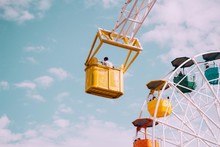 Closeup Of A Ferris Wheel At The Amusement Park