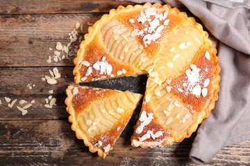 Wall Mural - pear pie with almonds