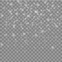Wall Mural - falling snow on a transparent background.