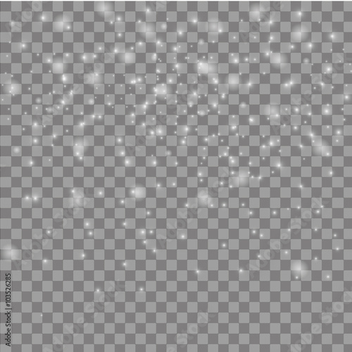 Fotografie, Obraz falling snow on a transparent background.