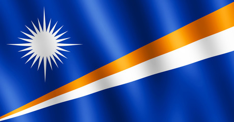 Wall Mural - Flag of Marshall Islands waving in the wind