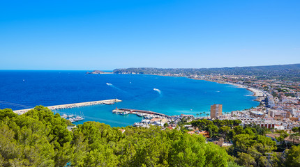 Wall Mural - Javea Xabia village aerial in Mediterranean spain