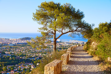 Fototapete - Denia track in Montgo mountain at Alicante