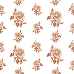 Seamless floral pattern with little watercolor roses. Used for b