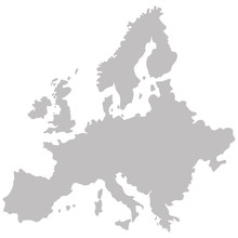 Map Of Europe In Gray On A White Background