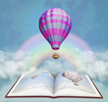 Book In The Sky. Illustration