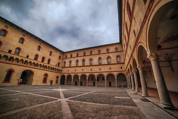 Fototapete - Milan, Italy: Sforza Castle, Castello Sforzesco 
