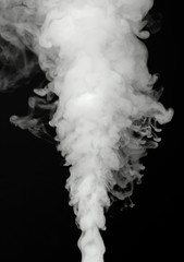 white smoke cloud on black background