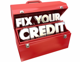 Fix Your Credit Score Rating Repair Improvement Red Toolbox 3d W