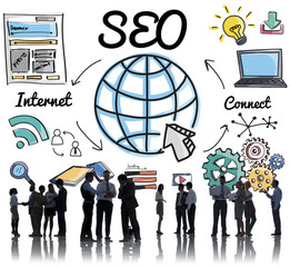 Wall Mural - seo web development technology online concept