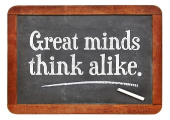 Great minds think alike proverb