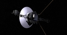 Retimed, Matrix-style Flyby Of Voyager Spacecraft Travelling Through Space. Data: NASA/JPL.