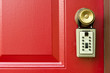 Home Buying Concept, Lockbox on Red Door
