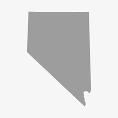 Poster - Map the State of Nevada in gray on a white background
